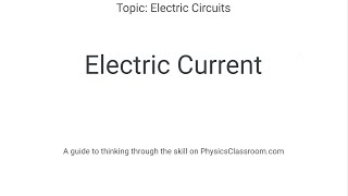 Electric Current - Concept Builder