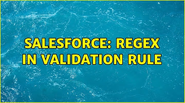 Salesforce: REGEX in Validation Rule