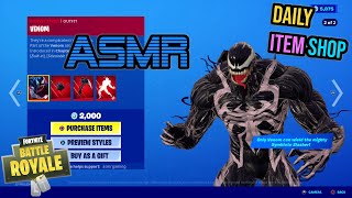 ASMR | Fortnite NEW Venom Marvel Skin Bundle Pack! Daily Item Shop Update 🎮🎧 Relaxing Whispering 😴💤