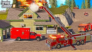 FARM HOUSE EXPLODES! | INTENSE FIRE RESCUE | FARMING SIMULATOR 2019