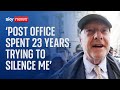 Alan Bates tells inquiry the Post Office lied for &#39;23 years to discredit and silence me&#39;