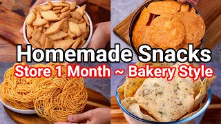 Simple Tea Time Snacks Recipe - Store 1 Month | Bakery Style Evening Tea Time Snacks with Less Oil
