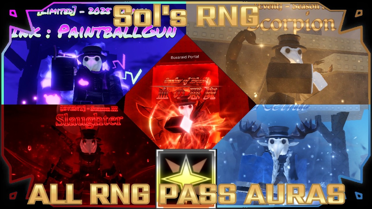 [Sol's RNG] ALL 5 SEASON PASS AURAS SHOWCASE - YouTube