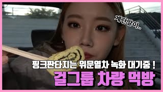 [하린] 위문열차 대기중 차안에서 식사시간! 멤버촬영하기 / 걸그룹 차량 도시락 먹방 (PF)