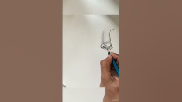 How to draw a 3/4 nose #easytrick #nosedrawing