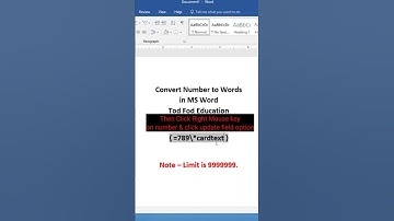 Convert Number to Words in #microsoft #word #msword #computer #education #shorts #microsoftword