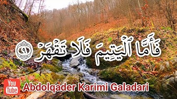 سورة الضحى مكتوبة - بصوت القارئ الشيخ عبدالقادر كريمي كلداري