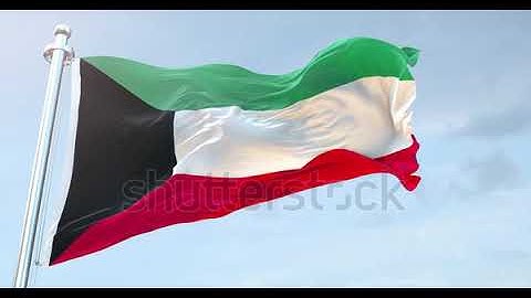Kuwait Flag Waving loop 4K