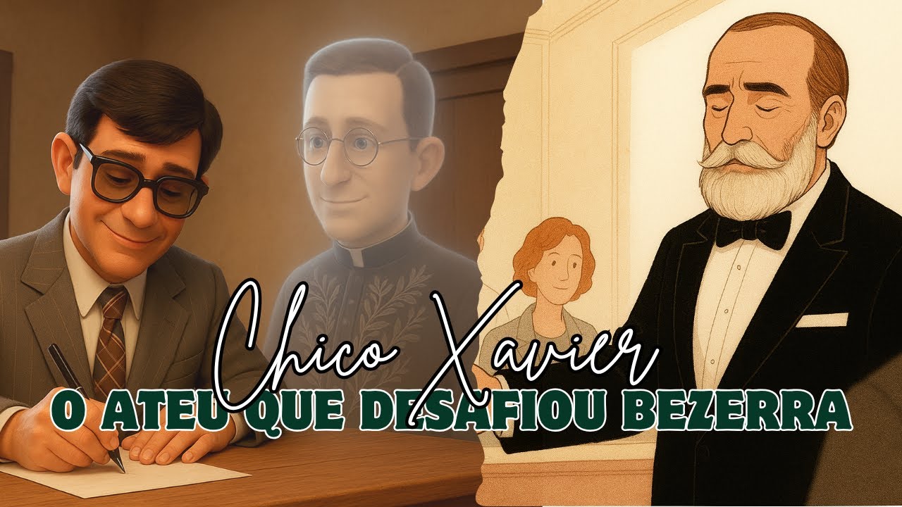 Chico Xavier e Irmão X em: O ateu que desafiou Bezerra de Menezes [Desenhos Espíritas - Lições]