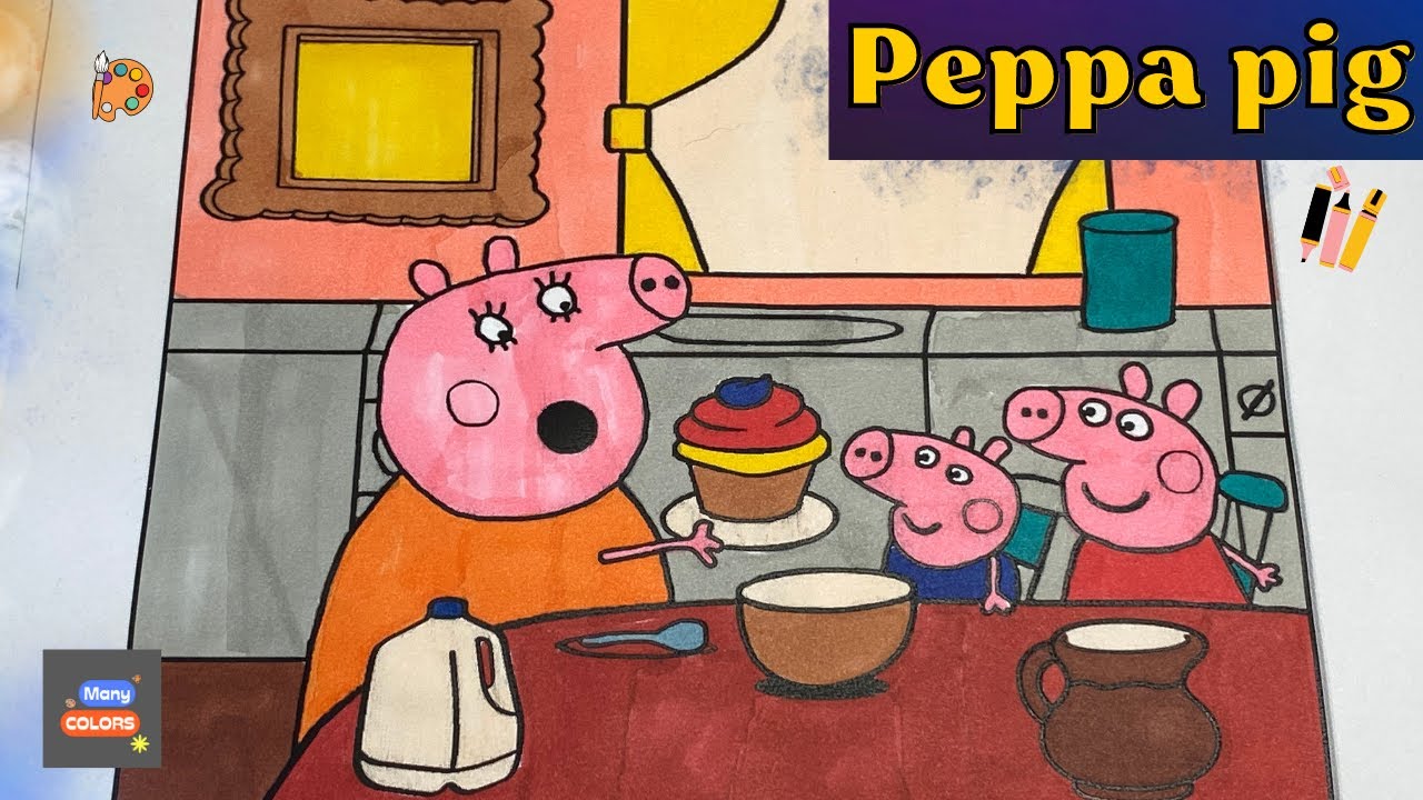 PEPPA PIG COLORING PAGES. FAMILY PEPPA PIG COLORING. YouTube