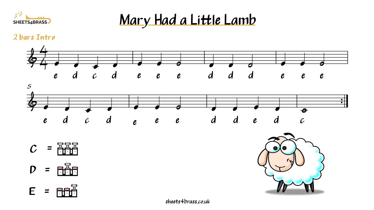 Mary Had a Little Lamb ~ Trumpet Play Along - YouTube