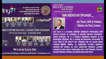 Agriculture Blockchain Web Summit - Session by Jon Trask, CEO & Founder, Dimitra Ag Tech, Canada