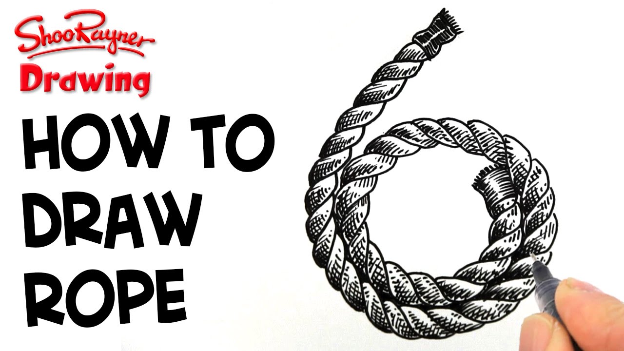 how to draw rope step by step