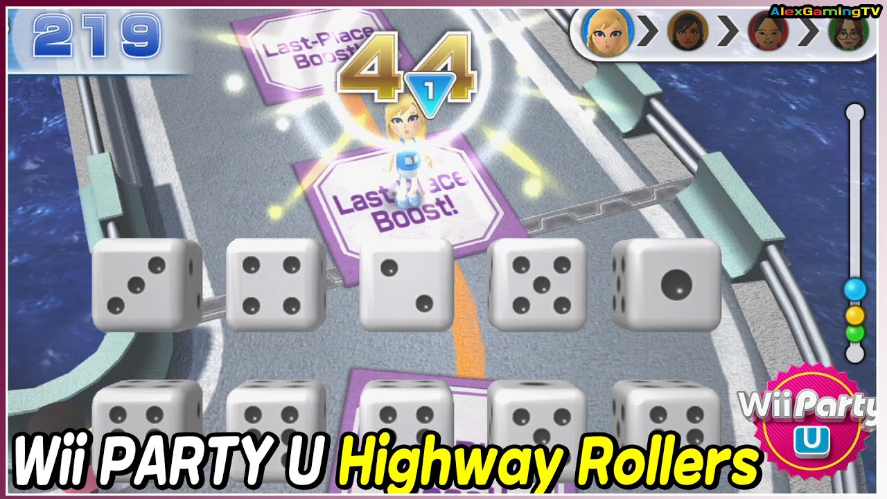 Wii Party U - Highway Rollers (Peach vs Xiao-Tong vs Anne vs Cristina) Advanced CPU | AlexgamingTV