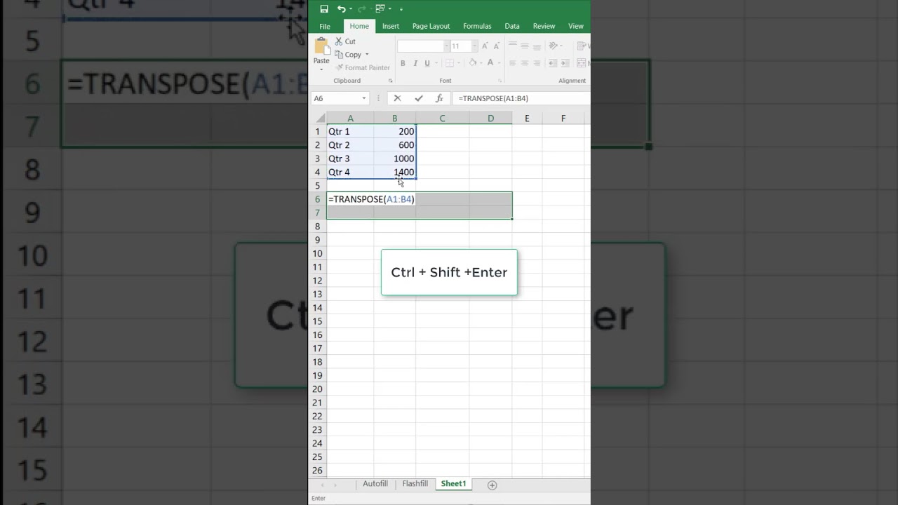Excel में Data को Vertical से Horizontal में Transpose करें II 