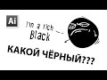Какой чёрный цвет использовать в Adobe Illustrator: Rich Black или 100K Black