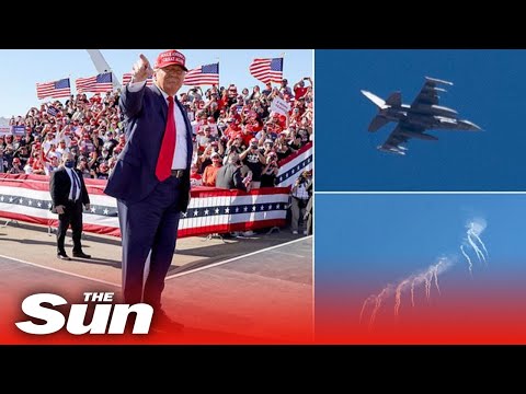 F-16 fighter jet flares warn off aircraft over Trump's Arizona rally