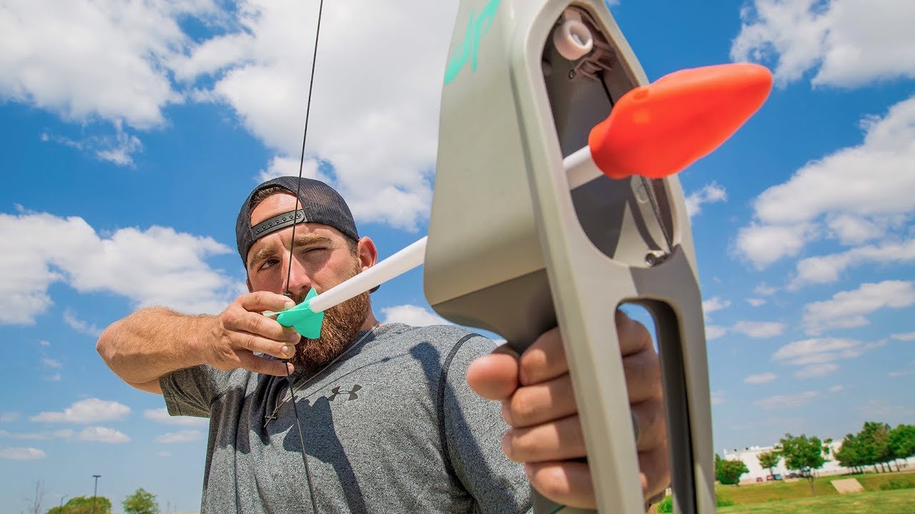 Nerf Bow Trick Shots  Dude Perfect