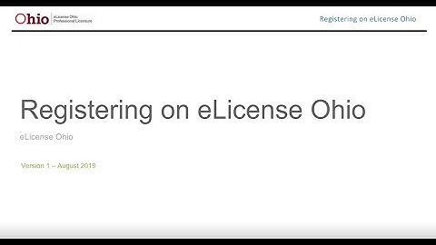 Registering for an Ohio eLicense