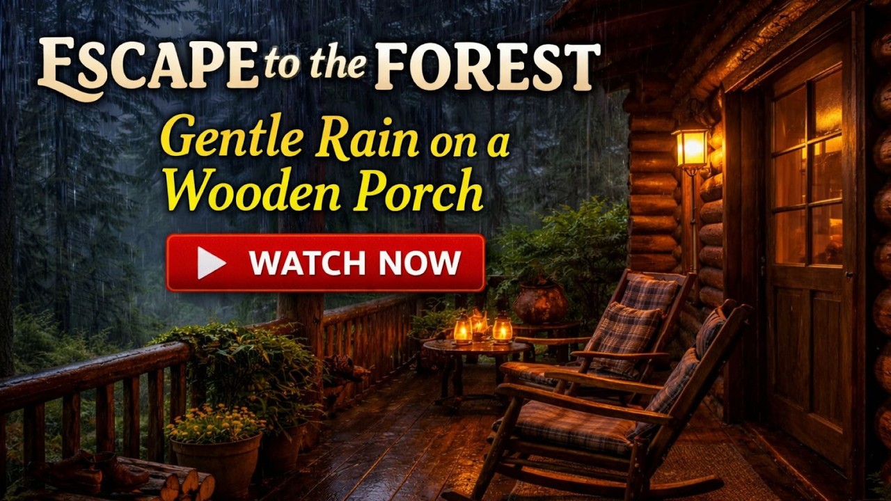 Escape to the Forest: Gentle Rain on a Wooden Porch 🌧️