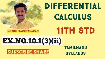 11th Std Maths Ex.10.1(3)(ii)Determine whether f(x)= |x^2-1| is differentiable at x=1