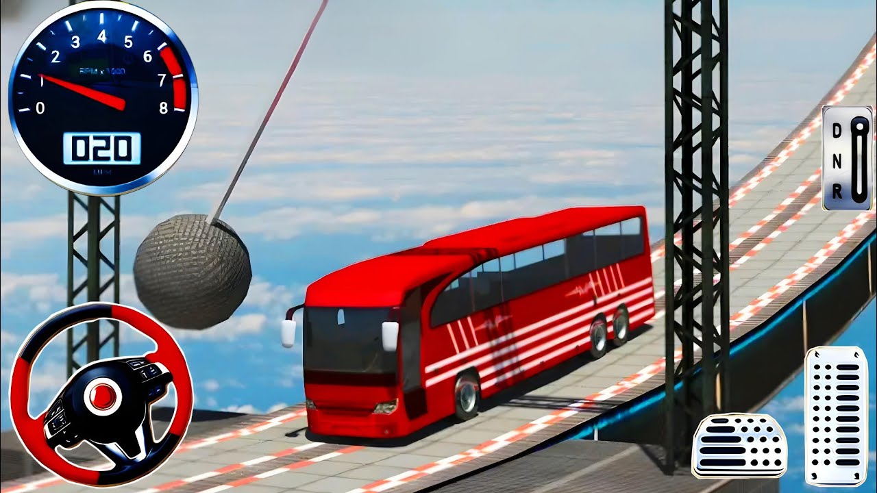 Ultimate Double Coach Bus Stunt Mega Ramp Simulator 3D - Android Gameplay