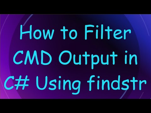 How to Filter CMD Output in C# Using findstr