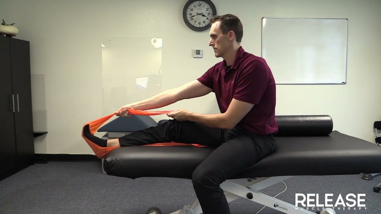 Seated Calf Stretch With Band OR Towel + Toe Focus