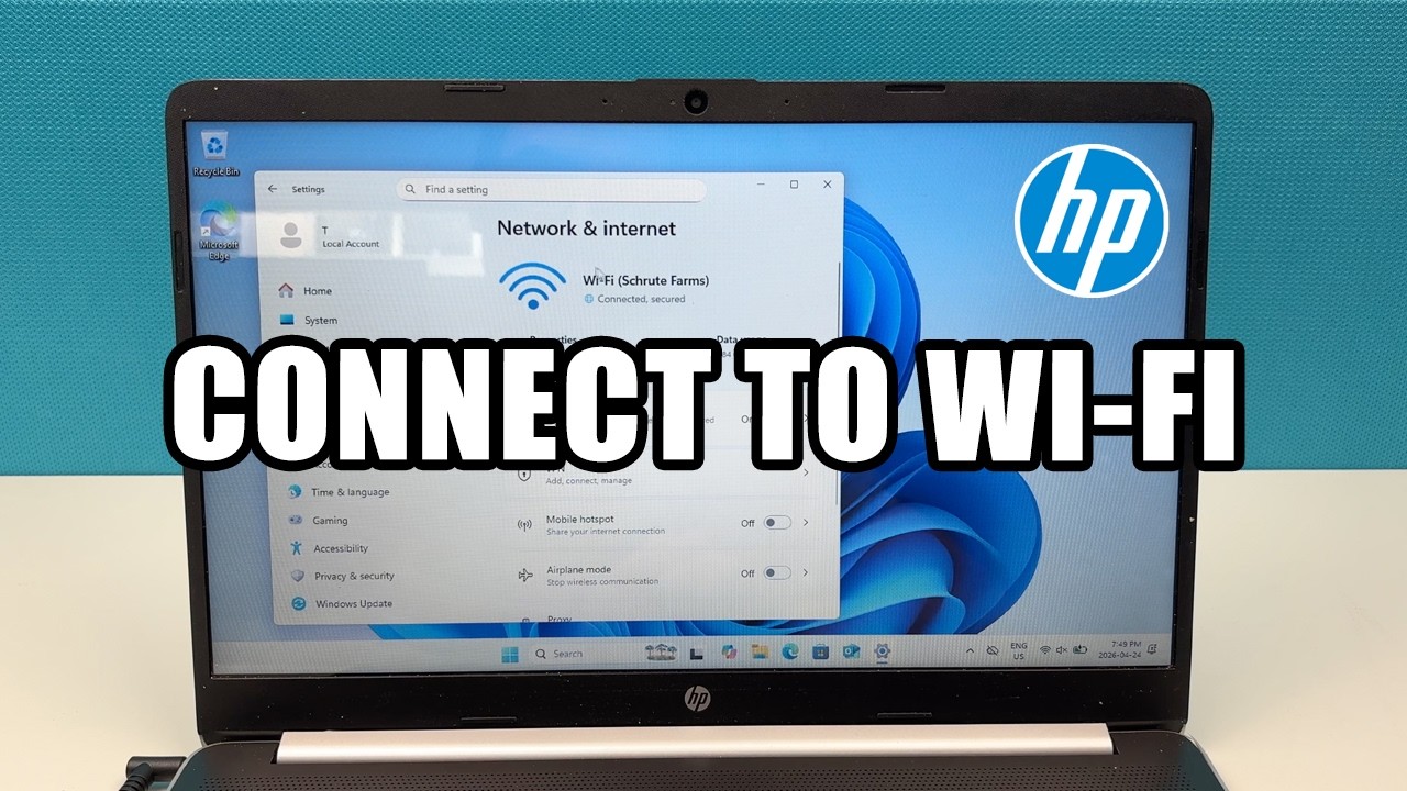 HP Laptop : How to Connect to a Wi-Fi Network - YouTube
