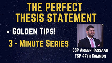 Perfecting the Thesis Statement