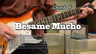 Besame Mucho - guitar Tab and Chords, como tocar,  lesson,  レッスン chords