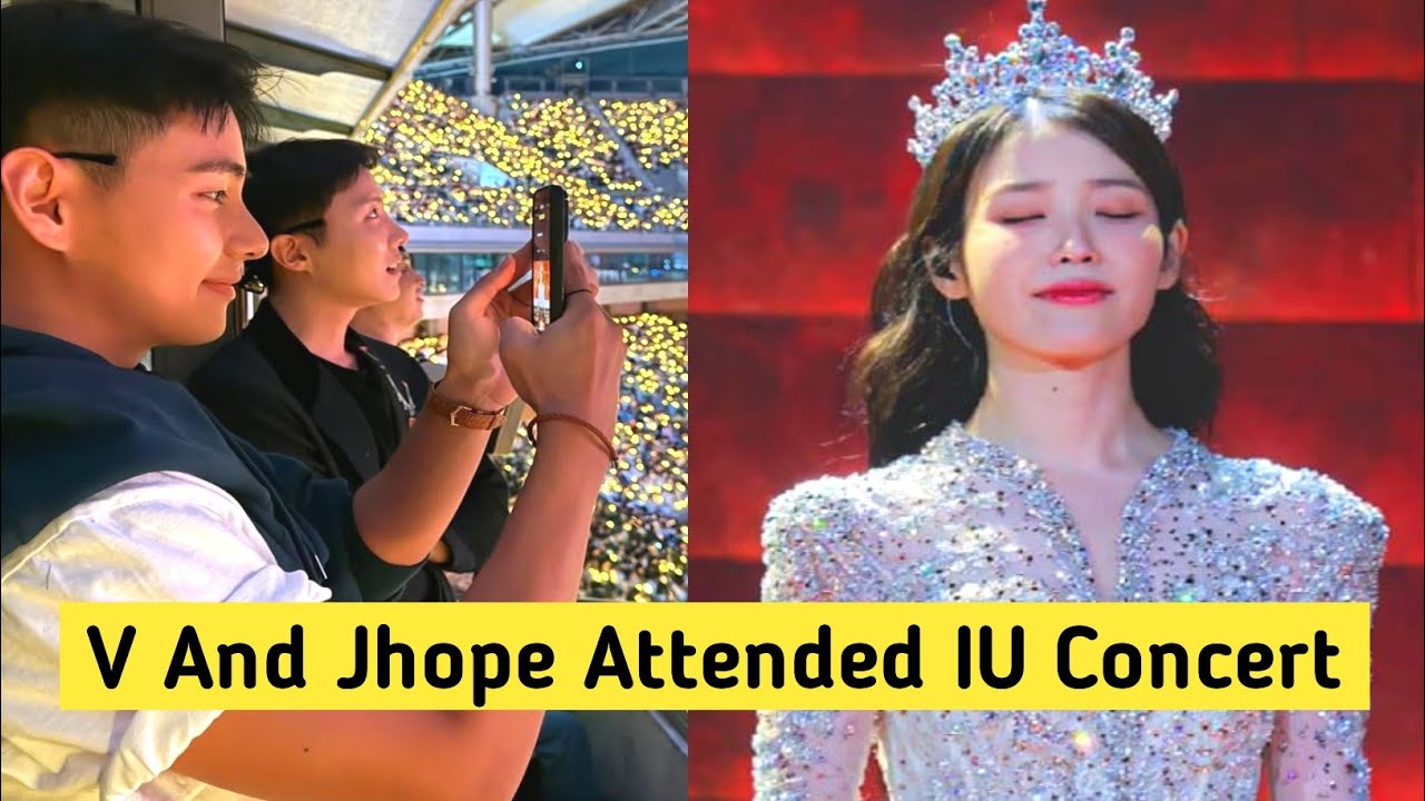 BTS Member V And Jhope Attended IU's Concert | - YouTube