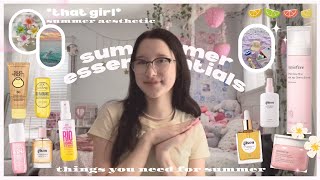 my favorite SUMMER ESSENTIALS // my recommended products for a *that girl* summer🤍💌𐙚˚⊹ᡣ𐭩