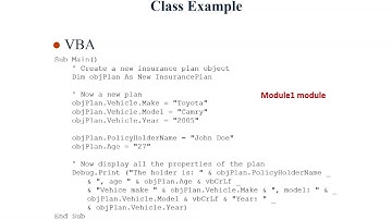 VB.NET and VBA Programming: Constants-Enums (Both), Types (VBA)-Structure (VB.NET), Class (Both)