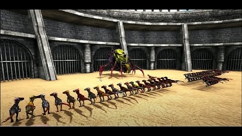 Broodmother Lysrix level 1 gamma vs 300 Tek Raptor level 180 Ark Battles