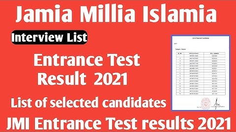 Jamia list of selected candidates results 2021 Jamia interview view list M82 results 2021