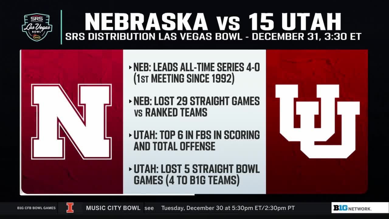 Nebraska Faces Utah for First Time in 30 Years in Las Vegas Bowl | Nebraska Football