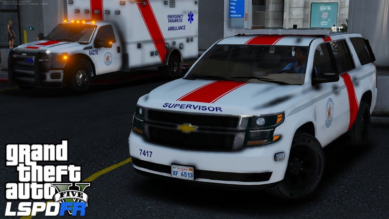 GTA 5 LSPDFR EMS 23 Play As A Paramedic EMS Supervisor Tahoe