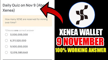 Xenea Wallet Quiz Answer 09 NOVEMBER | Xenea Wallet Quiz 09 NOV | Xenea Wallet Voucher Code Today