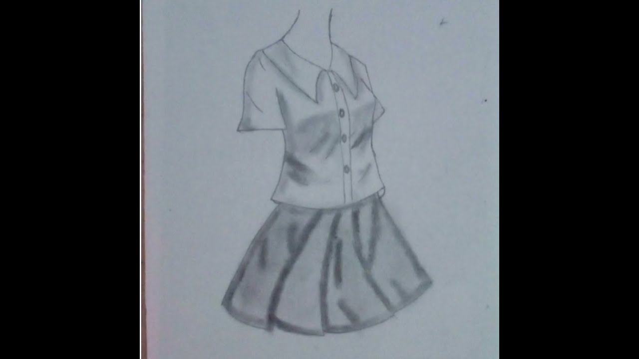 how to draw school girl uniform easy/girl uniform/pencil art/ #shorts# ...
