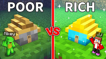 Mikey POOR vs JJ RICH TINY SECRET HOUSE in Minecraft (Maizen)