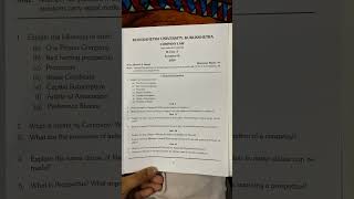 pyq 2024 Company law bcom 2nd sem #B23_COM_202 #pyq #bcom2ndsemester #kuk #2024 #shorts