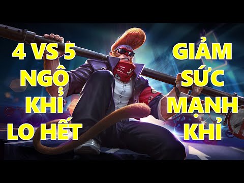 Biết tin giảm sức mạnh Khỉ cầm tốc hành đi lane, dắt theo cô giáo chơi 4 vs 5 vẫn gánh team k tưởng