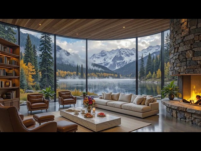 Relaxing Forest Lounge Jazz | Warm Piano Jazz With Autumn Nature