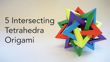Origami 5 Intersecting Tetrahedra Tetrahedron Tutorial Designed by Thomas Hull (ASMR Paper Folding)