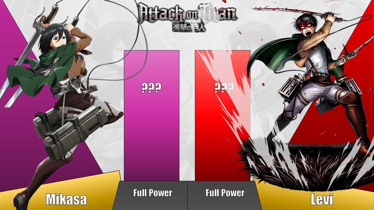Mikasa Ackerman Vs Levi Ackerman Levels Comparison - Attack on Titan - YouTube