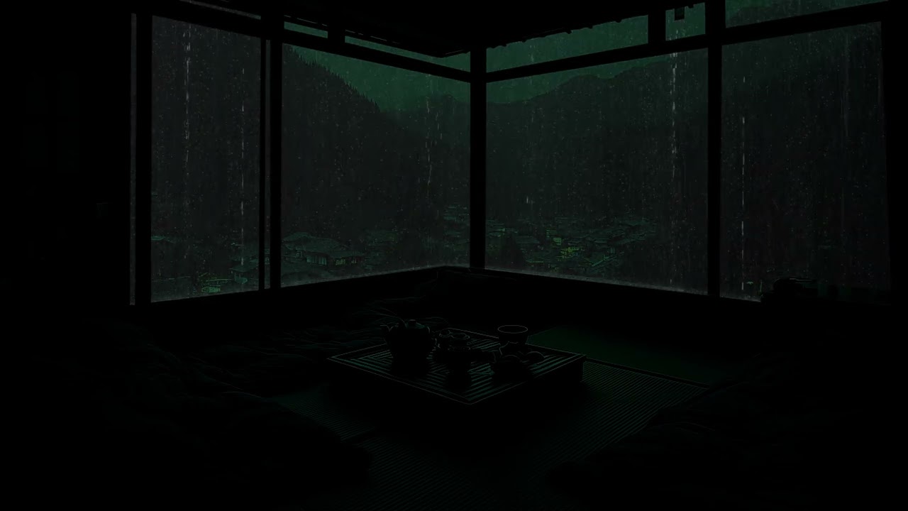 Rain Falling Around a Remote Cabin 🌧 (No Ads) | Calm Window Bedroom Sounds for Deep Sleep, Relax