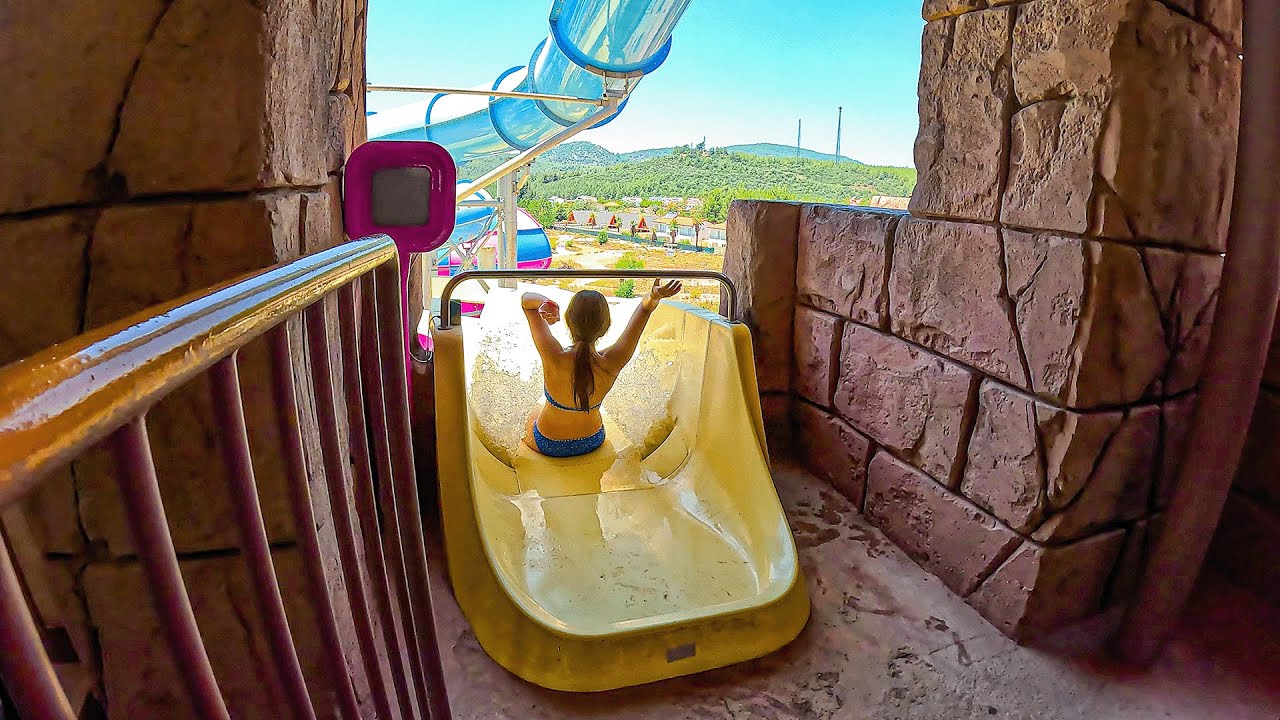 TORNADO Water Slide at Orka World Water Park Fethiye, Mugla, Turkey 💦