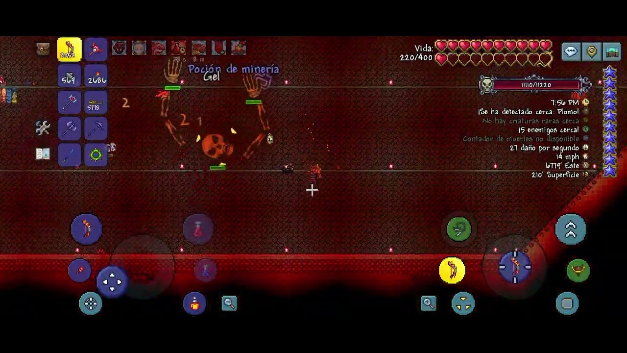 Intentando derrotar a Esqueletron 