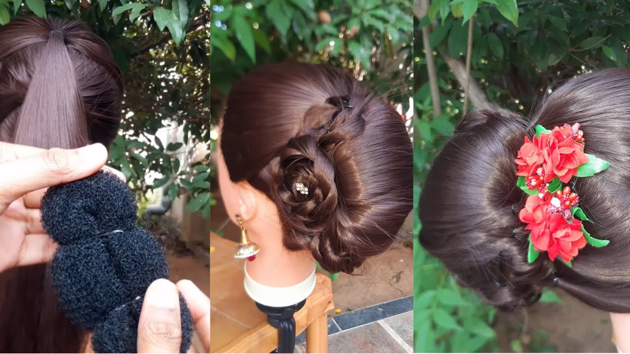How to make french roll bun hairstyle Hairstyle with Rakshana